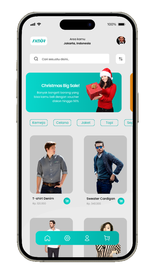 FATAH e-commerce product browsing screen