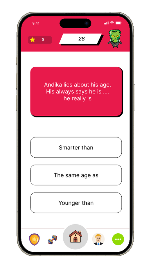 PVP language challenge with three answer choices